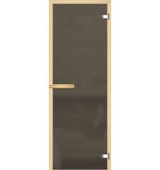 Дверь стеклянная DOORWOOD ГРАФИТ 6мм 2 петли 190х70 (хвоя)