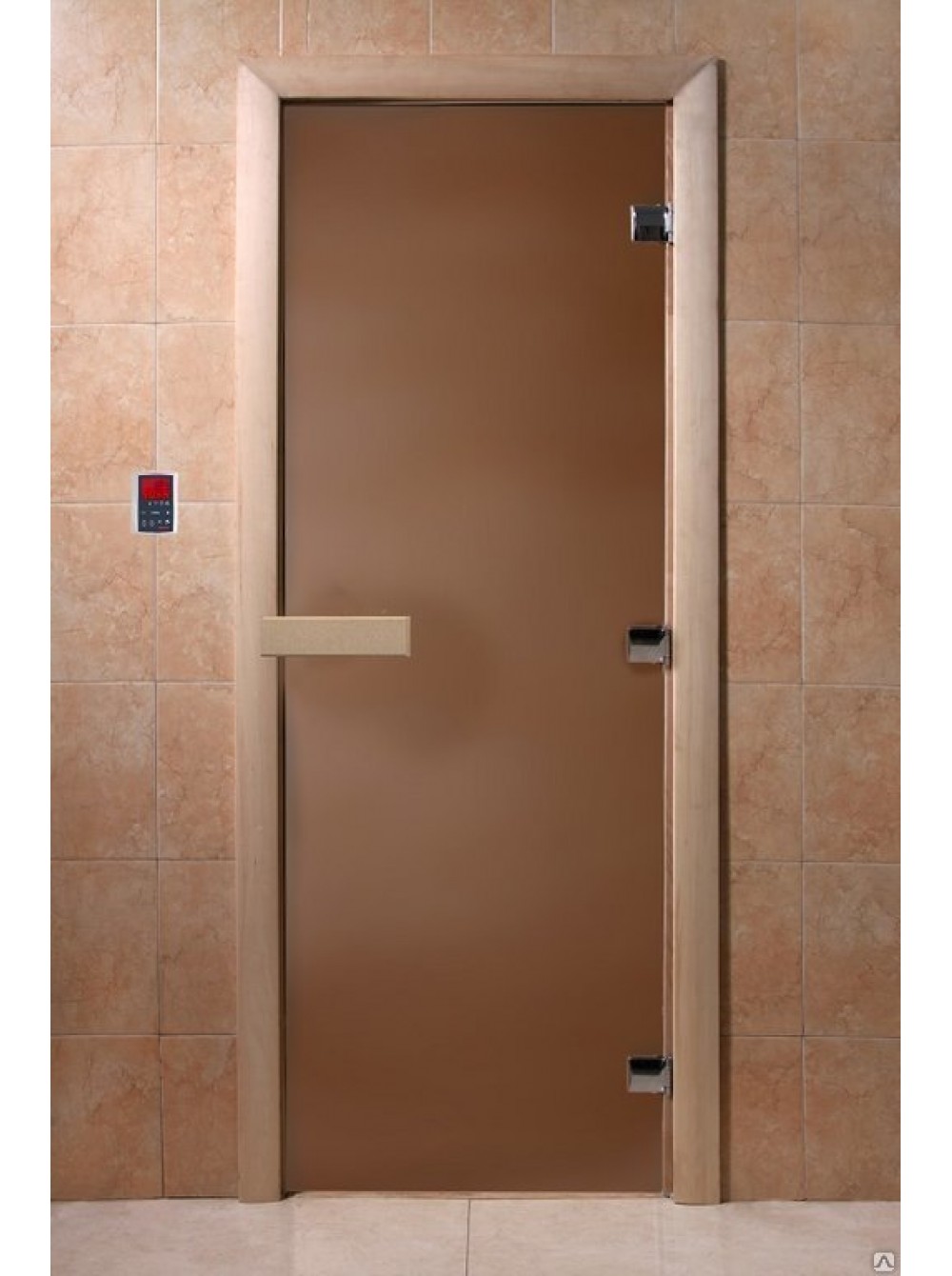Дверь стеклянная DOORWOOD Теплая ночь МАТОВАЯ 8мм 3 петли 190х70 (Листва)