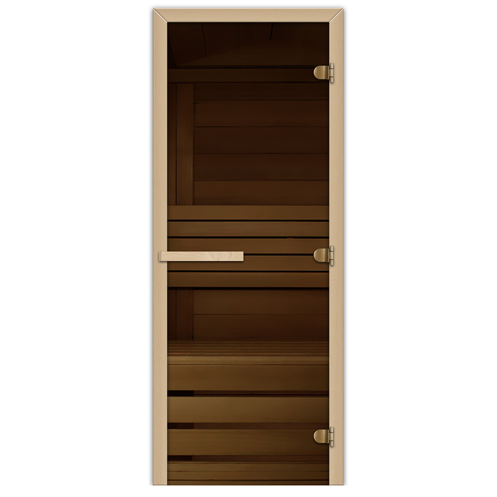 Дверь стеклянная DOORWOOD БРОНЗА 8мм 3 петли 190х60 (Ольха)