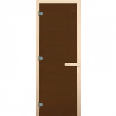 Дверь стеклянная DOORWOOD БРОНЗА МАТОВАЯ 8мм 3 петли 210х90 (Ольха)
