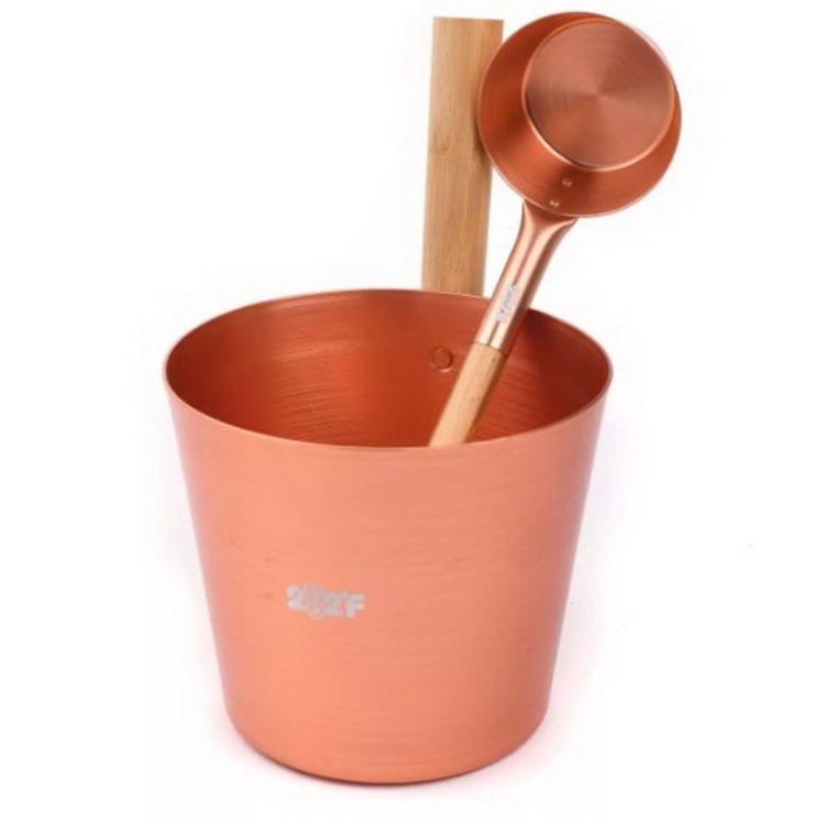 Набор 072 COPPER ведро 5л.+черпак 33см. (ручка бамбук)