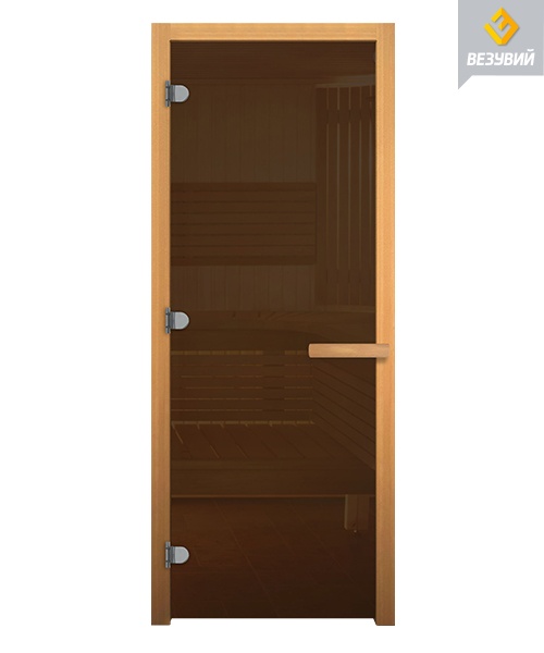 Дверь стеклянная DOORWOOD БРОНЗА 8мм 3 петли 200х60 Ольха)