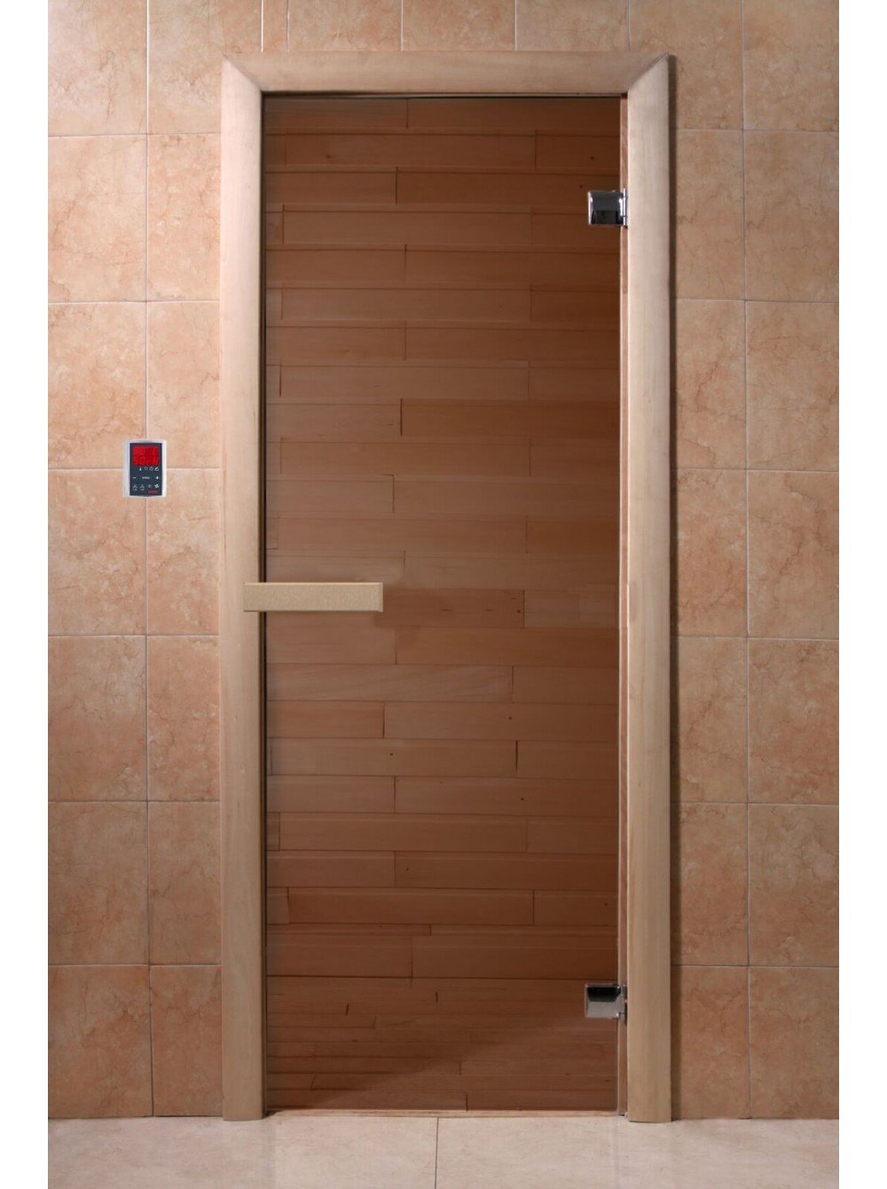 Дверь стеклянная DOORWOOD БРОНЗА 6мм 2 петли 190х70 (хвоя)