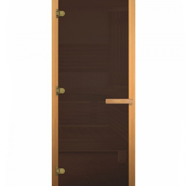 Дверь стеклянная DOORWOOD ГРАФИТ 8мм 3 петли 200х70 (Ольха)